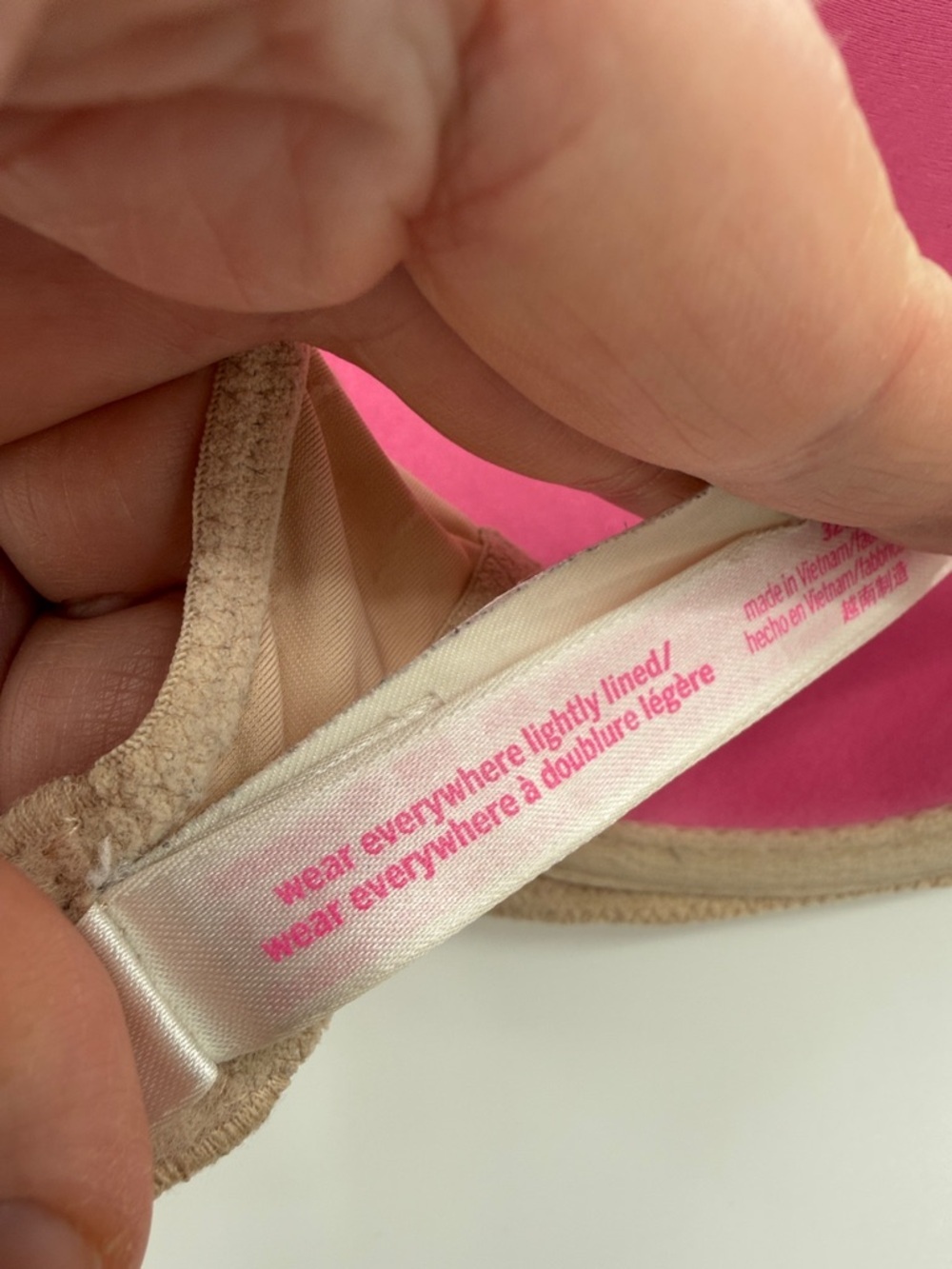 PINK Victoria secret Women's Wear Everywhere Lightly Lined Beige Bra size 32C - Picture 5 of 9